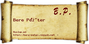 Bere Péter névjegykártya