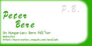 peter bere business card